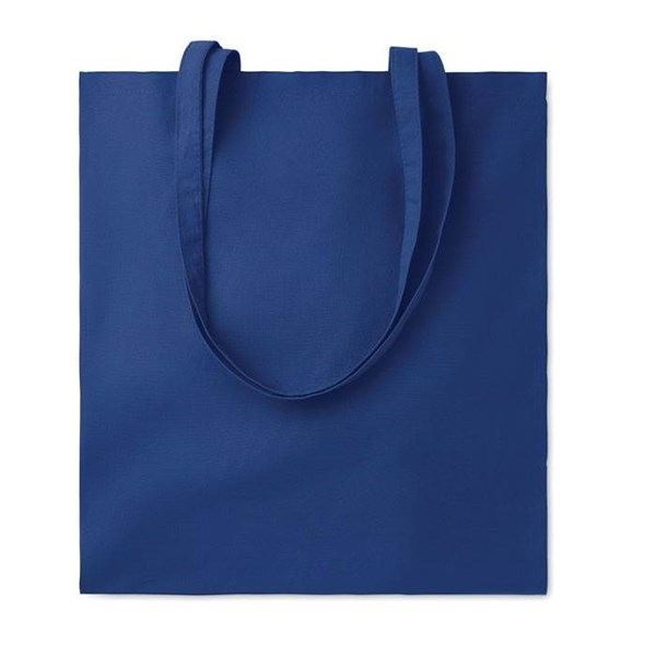 Obrázky: Modrá nákup. taška s dl. uchy z BIO BA 180 gr/m²