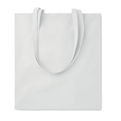 Obrázky: Bílá nákup. taška s dl. uchy z BIO BA 180 gr/m²