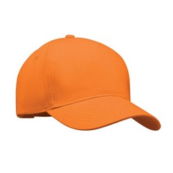 Obrázky: Oranžová pětipanelová čepice z keprové bavlny