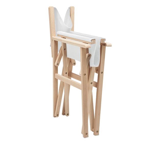 Obrázky: Bílá skládací plážová/kempingová dřevěná židle, Obrázek 1