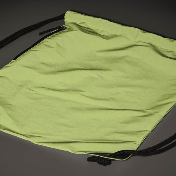 Obrázky: Žlutý lesklý stahovací batoh s boční kapsou, Obrázek 5