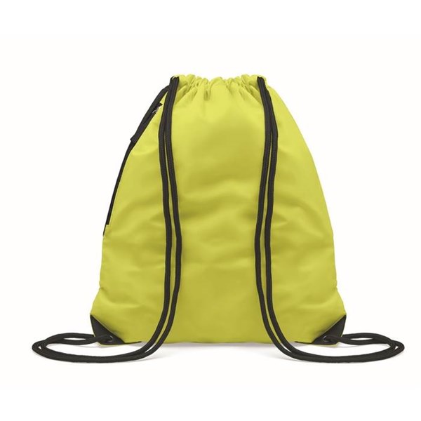 Obrázky: Žlutý lesklý stahovací batoh s boční kapsou, Obrázek 6