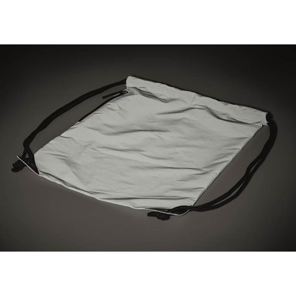 Obrázky: Bílý lesklý stahovací batoh s boční kapsou, Obrázek 5