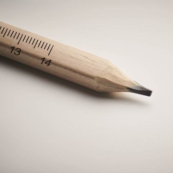 Obrázky: Přírodní tesařská tužka s pravítkem 14 cm, Obrázek 5