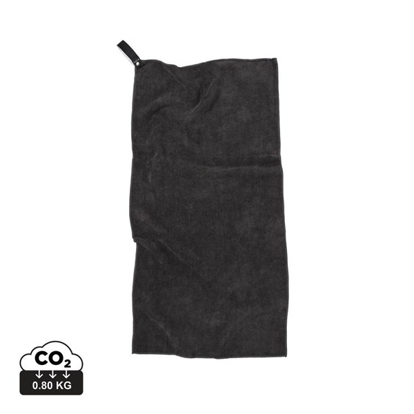 Obrázky: Černý sportovní ručník VINGA z GRS RPET 40x80cm, Obrázek 7