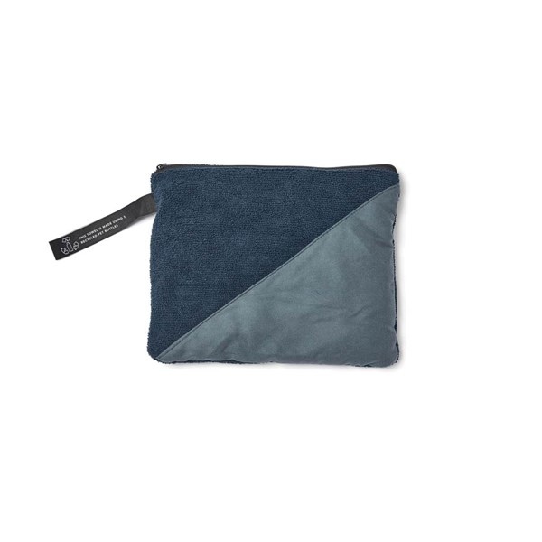 Obrázky: Modrý sportovní ručník VINGA z GRS RPET 40x80cm, Obrázek 2