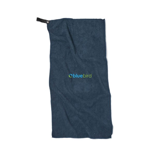 Obrázky: Modrý sportovní ručník VINGA z GRS RPET 40x80cm, Obrázek 4