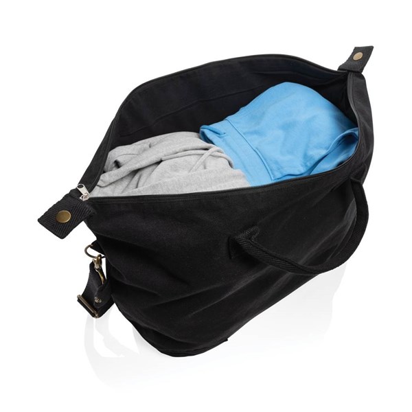 Obrázky: Víkendová taška Kezar z recykl. bavlny, černá, Obrázek 2