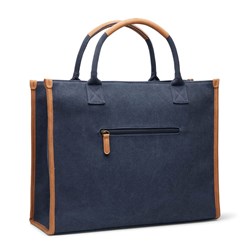 Obrázky: Modrá kancelářská taška VINGA Bosler z rec.bavlny