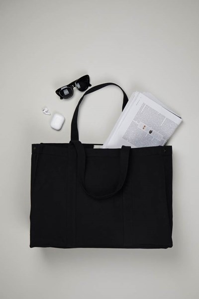 Obrázky: Černá maxi taška VINGA Hilo z recykl. bavlny, Obrázek 4