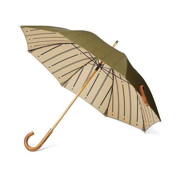 Obrázky: Khaki dvouvrstvý deštník VINGA Bosler z RPET, Obrázek 1