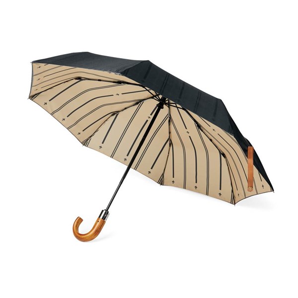 Obrázky: Černý dvouvrstvý deštník VINGA Bosler z RPET, Obrázek 1