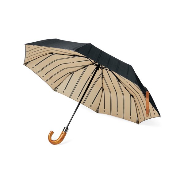 Obrázky: Černý dvouvrstvý deštník VINGA Bosler z RPET, Obrázek 9