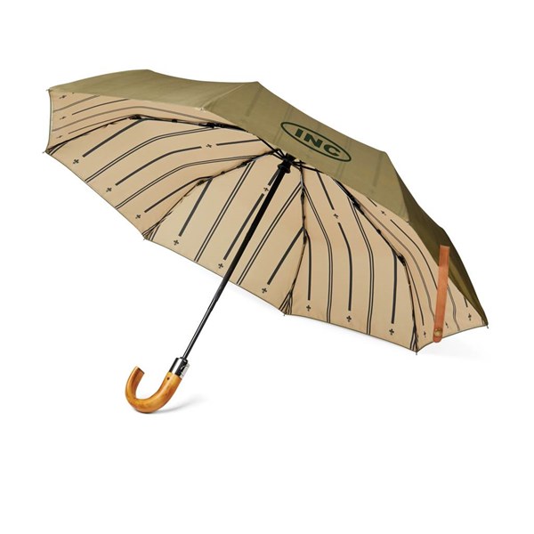 Obrázky: Khaki dvouvrstvý deštník VINGA Bosler z RPET, Obrázek 6