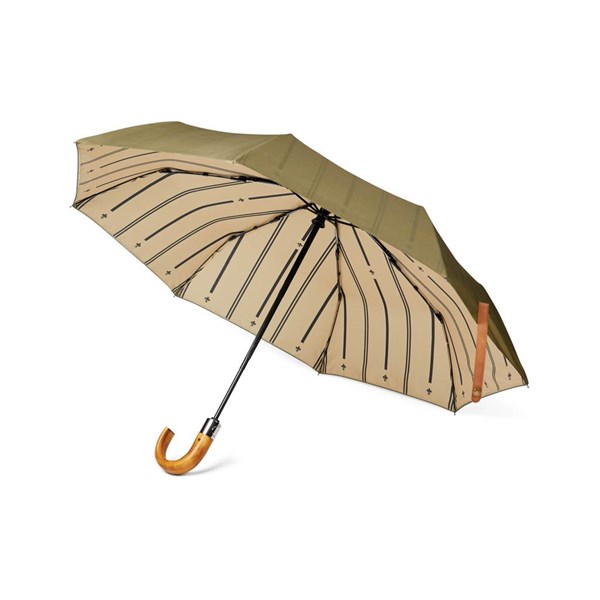 Obrázky: Khaki dvouvrstvý deštník VINGA Bosler z RPET, Obrázek 8