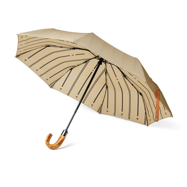 Obrázky: Béžový dvouvrstvý deštník VINGA Bosler z RPET