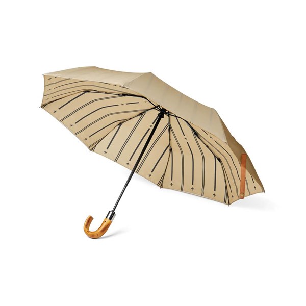 Obrázky: Béžový dvouvrstvý deštník VINGA Bosler z RPET, Obrázek 8