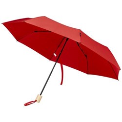 Obrázky: Skládací rPET větru odolný deštník, červený