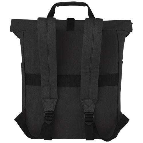Obrázky: Černý batoh na notebook z recyk. plátna GRS, 15 l, Obrázek 2