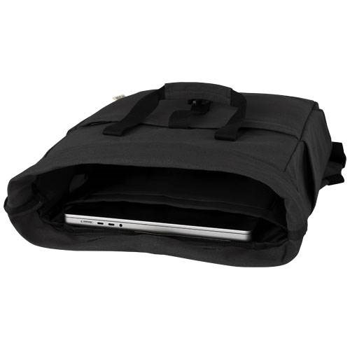 Obrázky: Černý batoh na notebook z recyk. plátna GRS, 15 l, Obrázek 5