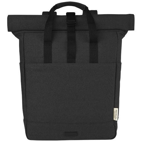 Obrázky: Černý batoh na notebook z recyk. plátna GRS, 15 l, Obrázek 8