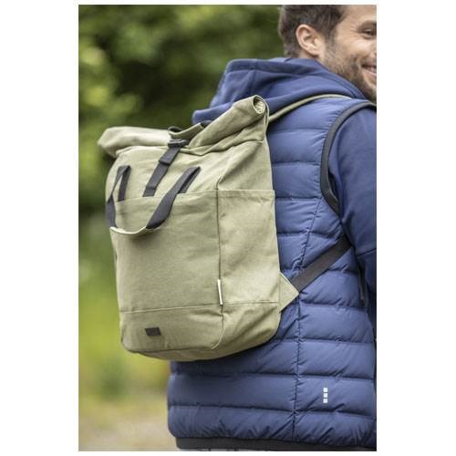 Obrázky: Černý batoh na notebook z recyk. plátna GRS, 15 l, Obrázek 9