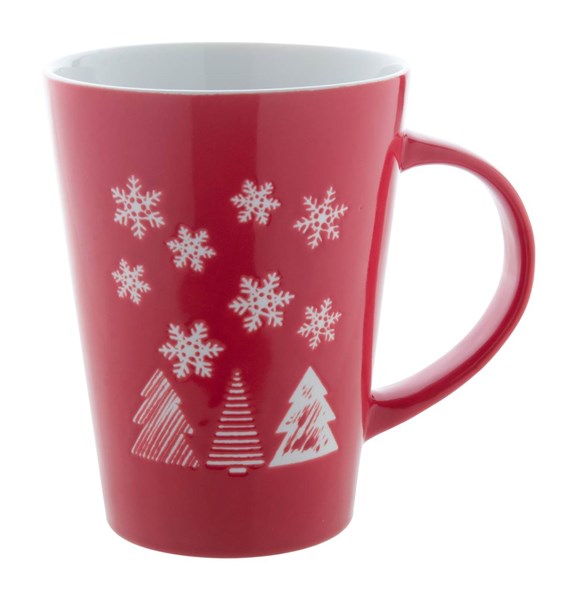 Obrázky: Vánoční červený porcelánový hrnek 380 ml