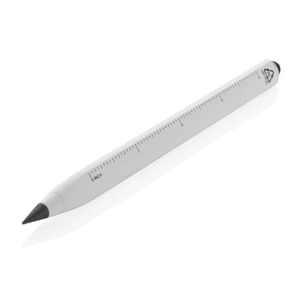 Obrázky: Nekonečná víceúčelová tužka z rec.hliníku, bílá, Obrázek 2