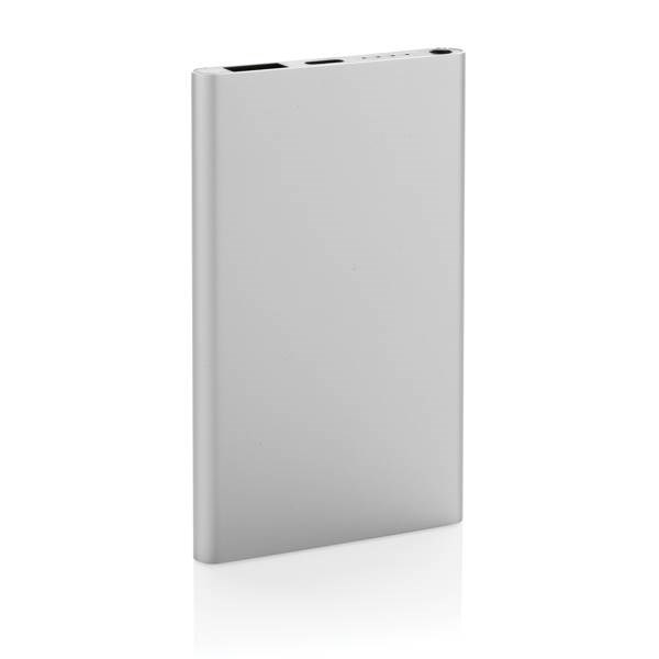 Obrázky: Stříbr. powerbanka 4000mAh z rec.plastu a hliníku, Obrázek 3