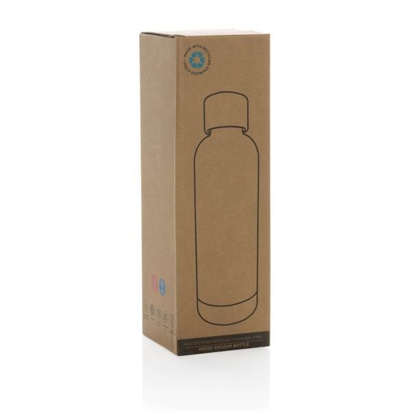 Obrázky: Stříbrná termoláhev Wood 0,5 l z rec. nerez. oceli, Obrázek 9