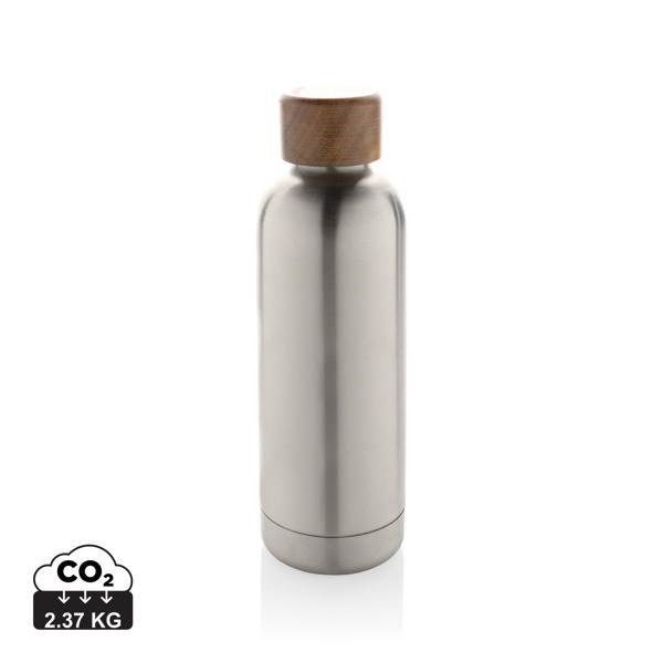 Obrázky: Stříbrná termoláhev Wood 0,5 l z rec. nerez. oceli, Obrázek 10