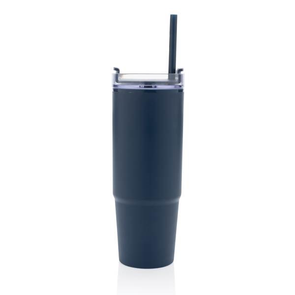 Obrázky: Tm. modrý termohrnek s uchem Tana 900ml, rec. plast, Obrázek 3