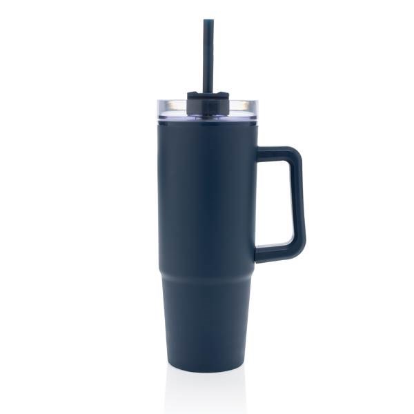 Obrázky: Tm. modrý termohrnek s uchem Tana 900ml, rec. plast, Obrázek 4