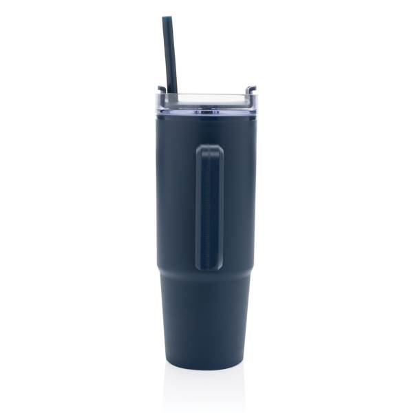 Obrázky: Tm. modrý termohrnek s uchem Tana 900ml, rec. plast, Obrázek 5