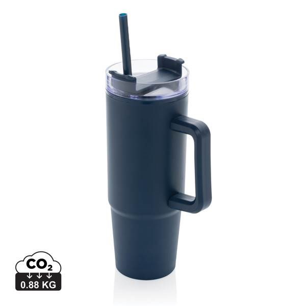 Obrázky: Tm. modrý termohrnek s uchem Tana 900ml, rec. plast, Obrázek 11