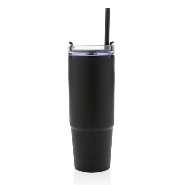 Obrázky: Černý termohrnek s uchem Tana 900ml, rec. plast, Obrázek 3