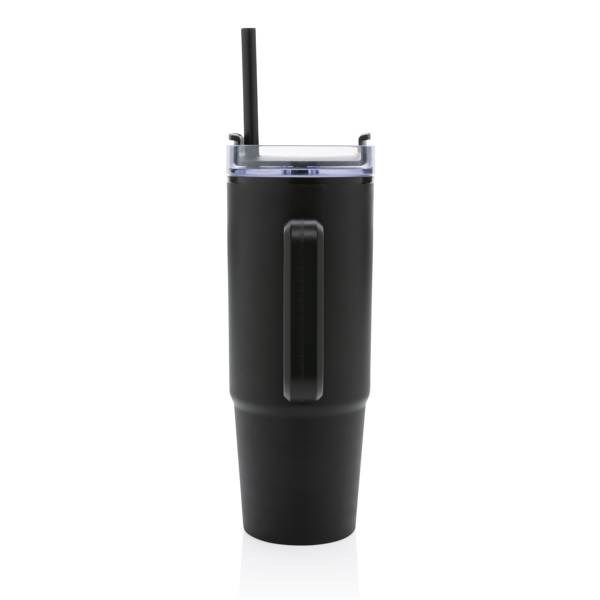 Obrázky: Černý termohrnek s uchem Tana 900ml, rec. plast, Obrázek 5