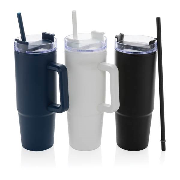 Obrázky: Černý termohrnek s uchem Tana 900ml, rec. plast, Obrázek 7