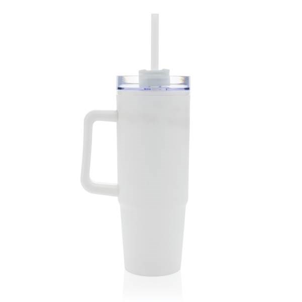 Obrázky: Bílý termohrnek s uchem Tana 900ml, rec. plast, Obrázek 2