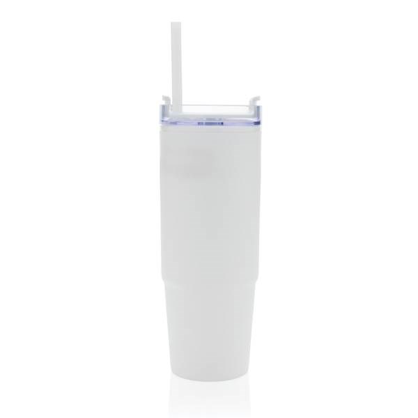 Obrázky: Bílý termohrnek s uchem Tana 900ml, rec. plast, Obrázek 3