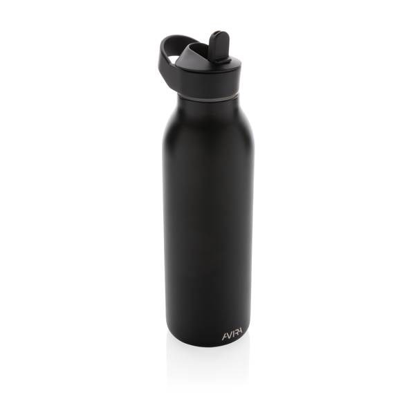 Obrázky: Flip-top lahev Avira Ara 500ml z rec.oceli, černá, Obrázek 1