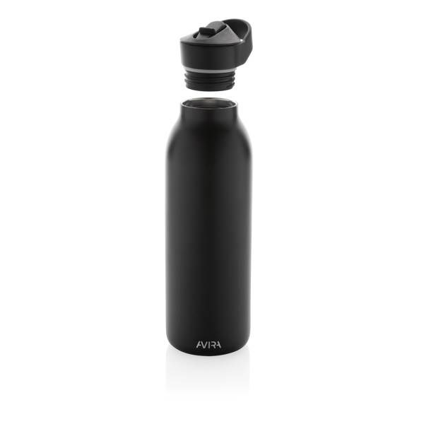 Obrázky: Flip-top lahev Avira Ara 500ml z rec.oceli, černá, Obrázek 5