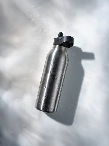 Obrázky: Flip-top lahev Avira Ara 500ml z rec.oceli,stříbrná, Obrázek 10