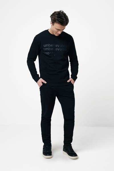 Obrázky: Unisex mikina Zion 340 z rec. bavlny, černá 4XL, Obrázek 2