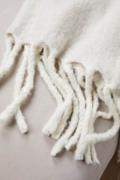 Obrázky: Bílá deka s béž. pruhy ze směsi vlny VINGA Saletto, Obrázek 6
