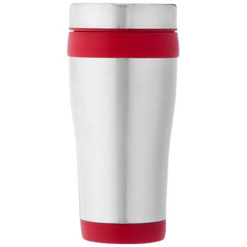 Obrázky: Stříbrno/červený 410ml nerez hrnek RCS materiálu, Obrázek 5