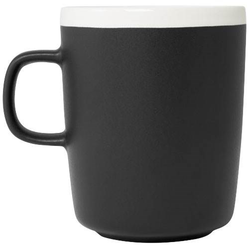 Obrázky: Černý keramický hrnek 310ml s bílým okrajem, Obrázek 6