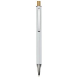 Obrázky: Bílé kuličkové pero, recykl. hliník, modrá náplň