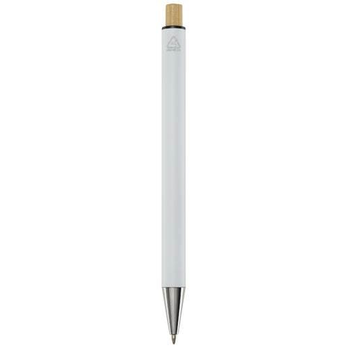 Obrázky: Bílé kuličkové pero, recykl. hliník, modrá náplň, Obrázek 2