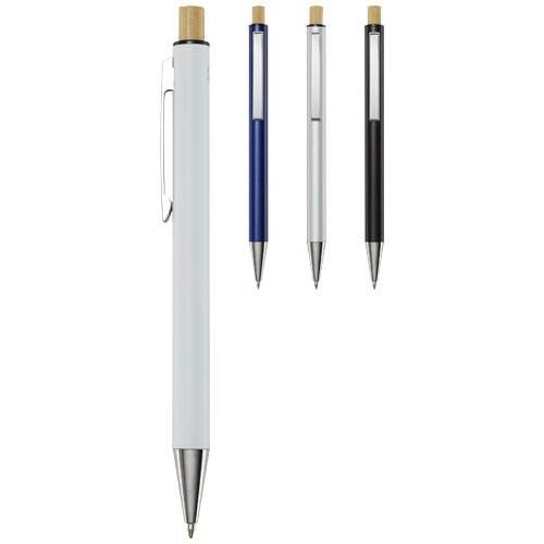 Obrázky: Bílé kuličkové pero, recykl. hliník, modrá náplň, Obrázek 3